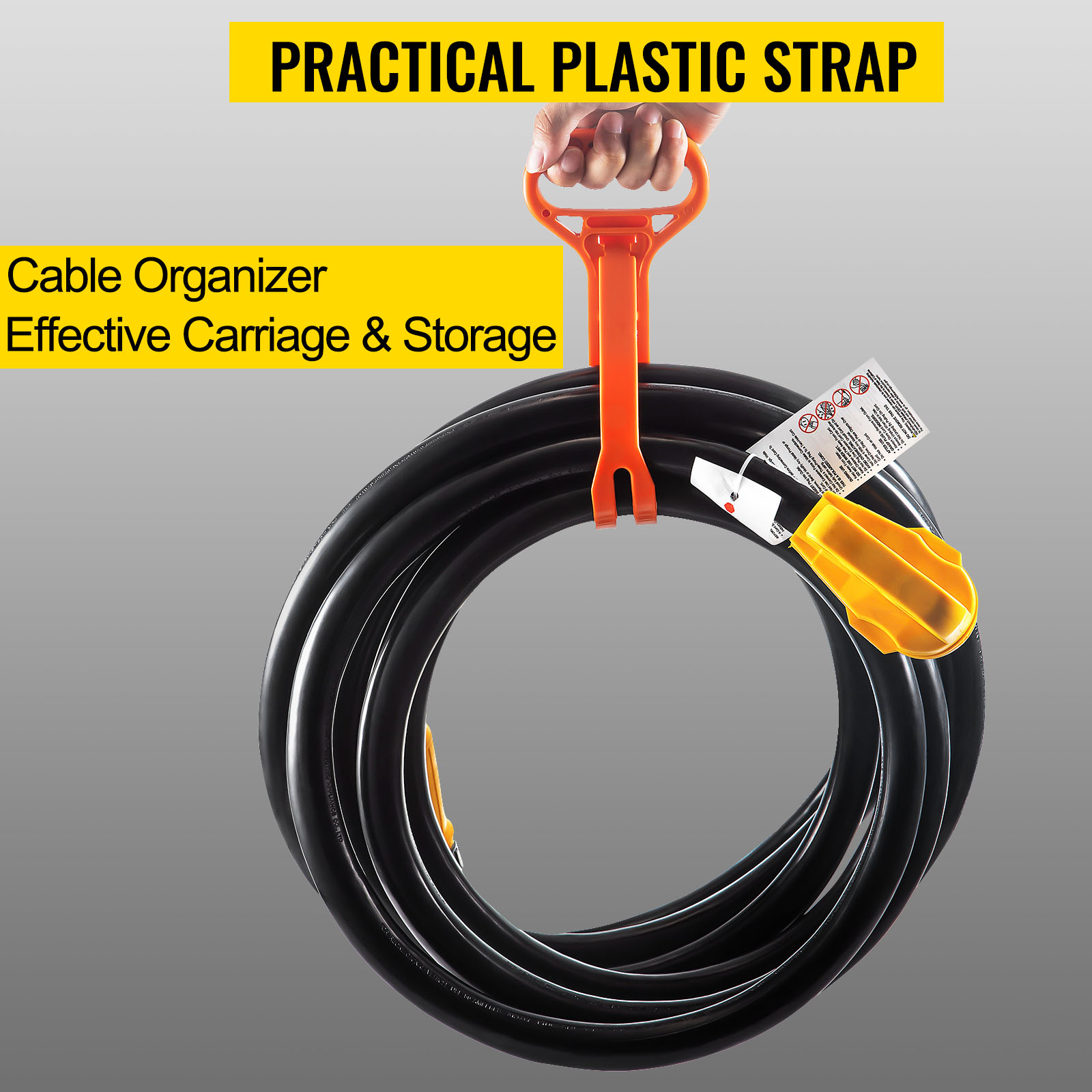 VEVOR Generator Cord, 15FT Generator Power Cord, 125/250V 50AMP Generator Cord, 12000W 50AMP Cord, SS2-50R 50AMP Cable, SS2-50P 50AMP Extension Cord, 50Amp Generator Power Cord with Portable Strap