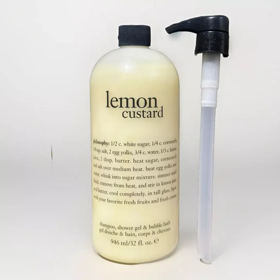 Philosophy Lemon Custard Shampoo Shower Gel Bubble Bath 32 oz Sealed   Pump