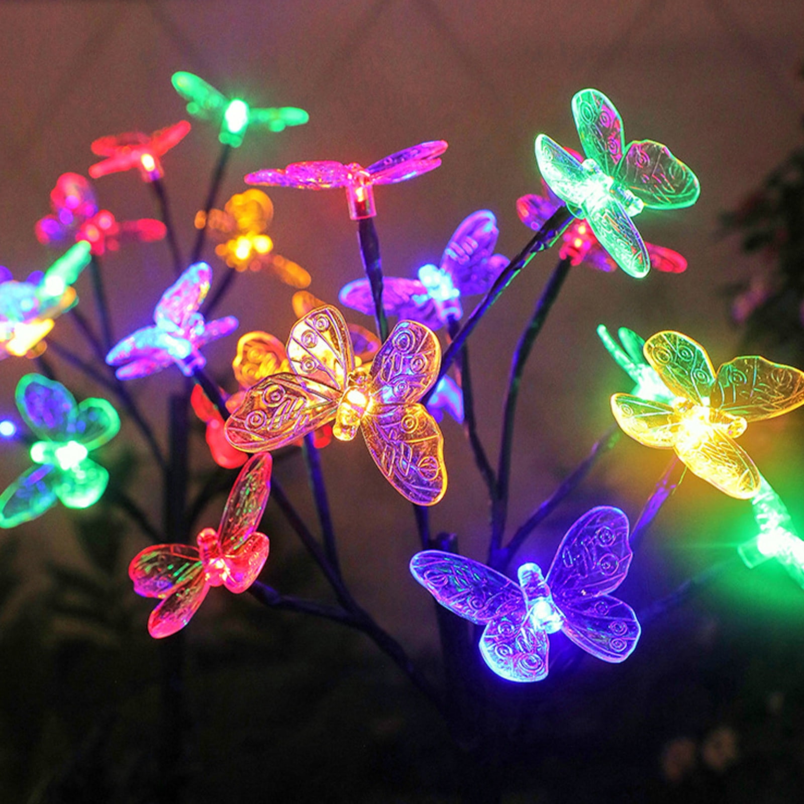Solar Garden Lights - Solar Butterfly Lights Outdoor Decorations Multi-Color Changing LED Waterproof Stake Lights For Garden Yard Pathway Patio & Lawn Gifts for Mother's Day Mom Women