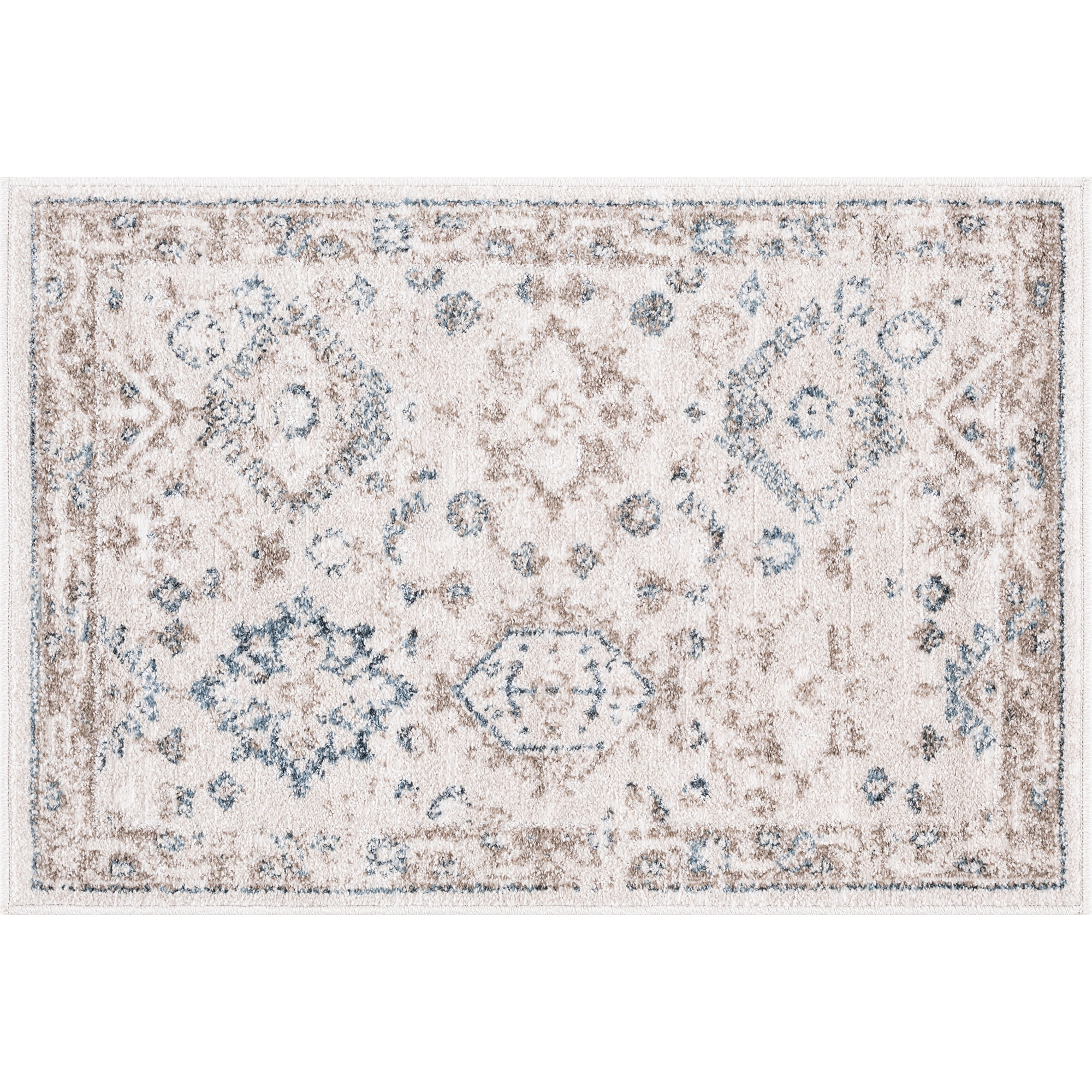 Bliss Rugs Magic Traditional 2' x 3' Blue and Cream Indoor Area Rug