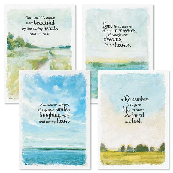 Coastal Sympathy Greeting Cards - Set of 8 , 5" x 7"