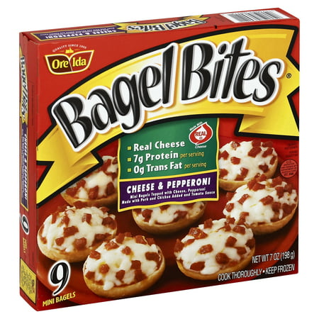 Bagel Bites, Cheese and Pepperoni Frozen Pizza appetizers, 7 oz., (8 (Best Frozen Cheese Sticks)
