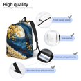 thumbnail image 3 of Disketp Moonlit Golden Tree Peacock print Canvas Backpack Lightweight Travel Daypack Student Rucksack Laptop Backpack-, 3 of 5