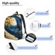 thumbnail image 3 of Balery Moonlit Golden Tree Peacock Mochila Clásica Impresa Básica para Viaje, Mochila Escolar Resistente al Agua, Mochila de Lona con Correas Ajustables-Small, 3 of 5