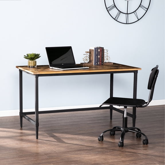 Black Metal Legged Solid Desk / Provide Room for Writing