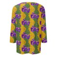 thumbnail image 6 of Mardi Gras Shirts for Women Sequins 3/4 Sleeve Novelty Tunic Tops Crew Neck Sparkly Green Blouse Yellow XL, 6 of 7