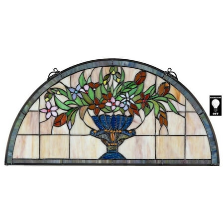 Design Toscano Titchfield Abbey Demi-Lune Stained Glass Window