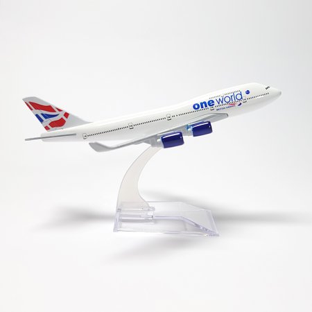 Boeing 747 British Airway 1/400 Diecast Metal Airplane Model with Stand Airlines Model Plane Alloy Display Collectible Model Kit for Aviation Enthusiast Gift