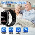 thumbnail image 2 of GPS Position Smartwatch for Elderly Fall Alarm Blood Pressure Heart Rate Health Monitoring Smart Watch-Black, 2 of 5