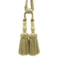thumbnail image 2 of DECOPRO Vintage Curtain & Drapery Tassel Tieback with Chenille Accent, Tassel Length 8" (20cm), Spread 29" (73.5cm) # TBC82, Sandstone Beige #A10 (Light Tan Beige) Set of 2, 2 of 2