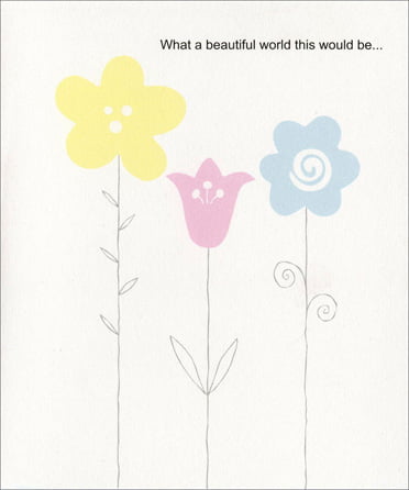Greeting Card by Freedom Greetings Yellow Pink Blue Flowers Friendship Card 