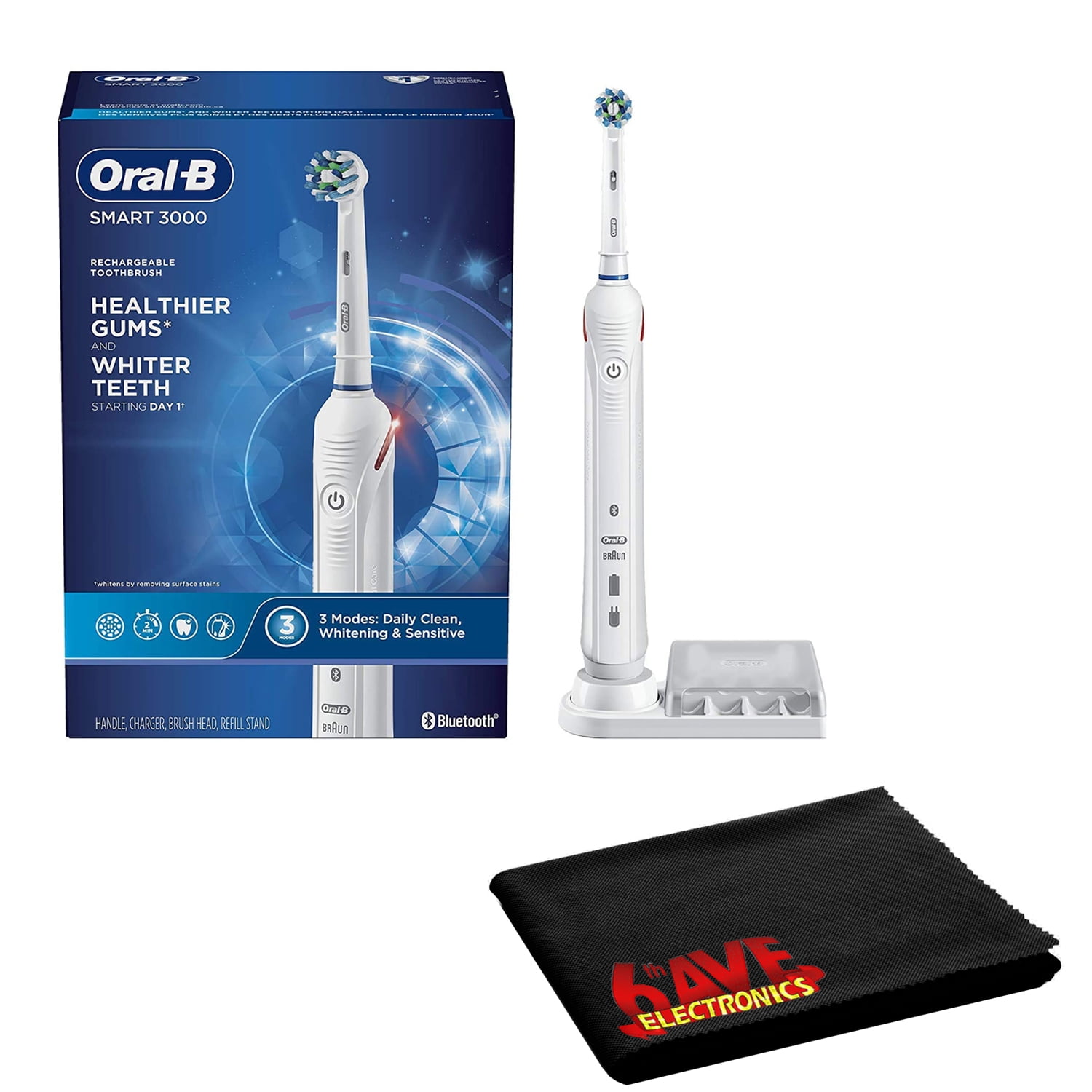 Oral-B Pro 3000 3D White Electric Toothbrush With Bluetooth (White ...