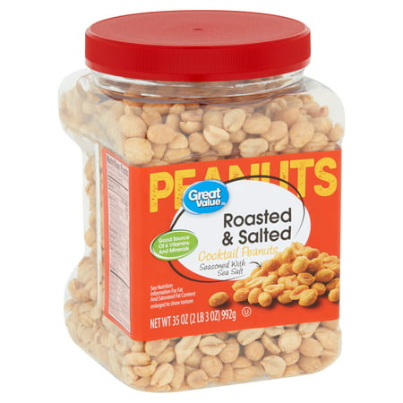 Great Value Roasted & Salted Cocktail Peanuts, 35