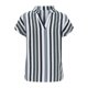 thumbnail image 3 of Camisetas de Manga Corta para las Mujeres Moda Casual Rayas Impreso Hombro a Mangas Cuello en V, 3 of 5