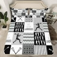 thumbnail image 2 of Castle Fairy Boys Sport Lacrosse 4 Pieces Queen Sheet Sets,Geometric Plaid Ultra Soft Flat Sheet,Ball Gamer Queen Fitted Sheet,Breathable Home Decor, 2 of 7
