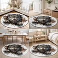 thumbnail image 4 of Round Rugs 6Ft, Wolf Round Area Rug Washable Indoor Throw Carpet, Animal Broken Wall Dynamic Angry Expression Soft Non Slip Circle Rug for Office Cabinet Home Decor Aesthetic, 4 of 8