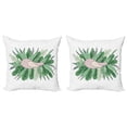 thumbnail image 1 of Nursery Throw Pillow Cushion Cover Pack of 2, Hand-drawn Illustration of Tiny Sparrow Nesting on Leaves Pile, Zippered Double-Side Digital Print, 4 Sizes, Fern Green Pale Green, by Ambesonne, 1 of 2