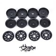 thumbnail image 1 of Juego de 4 llantas de cubo de rueda de metal de 1,9 pulgadas para decoración de coche trepador de control remoto 1/10 (agujero triangular negro), 1 of 8