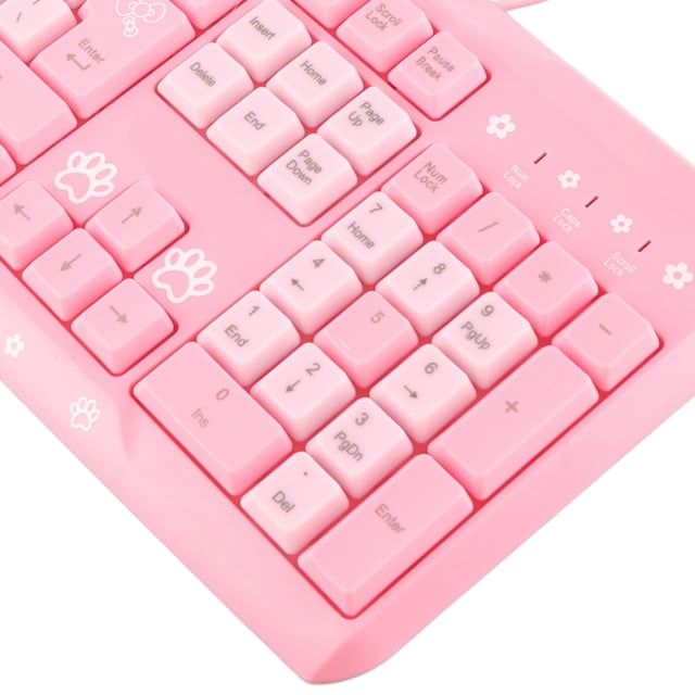 Keyboard Rechargeable Computer Full Cute And Mouse Set With Number Pad Keyboard Usb Wired Ultrathin Cute Cartoon For Laptop Computer UniversalPink