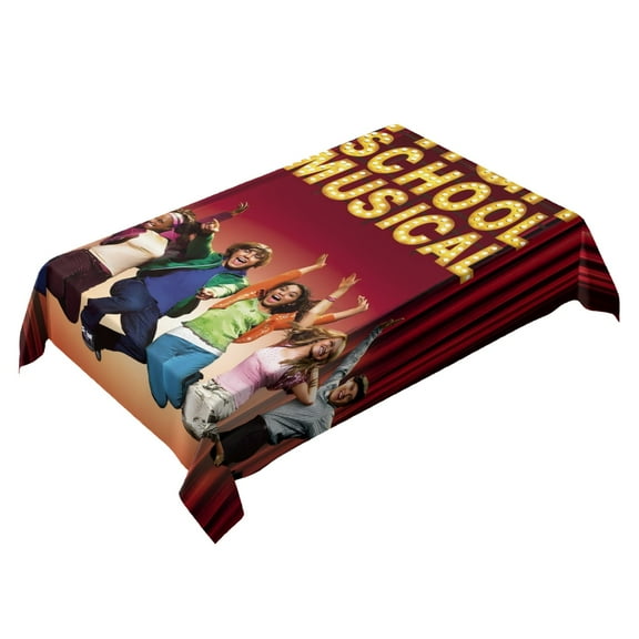 High school musical-theme square tablecloth has an iconic print, fits most tables, and is easy to care for perfect gifts for fans friends and family，55" x 71"（140*180cm）