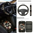 thumbnail image 3 of Jeiento Butterfly Car Seat Cover Full Set - Flower Front and Back Seats, Floor Mats, Steering Wheel, Armrest, Seatbelt Strap - Black 17 Pack Auto Interior Accessories, 3 of 8