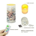 thumbnail image 7 of COEQINE Starfish Seashell Retro Flameless LED Candles Battery Operated Candle with Remote Timer Color Changing Control Long Lasting Pillar Candle Tealights for Coastal Home Decoration, 7 of 7