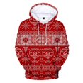 thumbnail image 1 of Suéter feo de Navidad Navidad Unisex hombres mujeres Papá Noel Navidad novedad muñeco de nieve estampado 3D suéter con capucha suéter cálido, 1 of 4