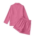 thumbnail image 5 of Wxolcjlv Girls Formal Outfits Solid Color Button Lapel Blazer Baggy Shorts Sets, Sizes 3-14, 5 of 7