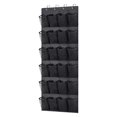 thumbnail image 1 of Bolsa de pared para el hogar de almacenamiento de 24 bolsillos no tejida con 4 ganchos de metal (negro), 1 of 3