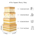thumbnail image 2 of PAPER FAIR 4PCS Christmas Nesting Gift Boxes Set, Gold Foil Geometry Flat Square Cardboard Nested Box w/Lid, for Gift Wrapping Xmas New Year, Assorted Size, 2 of 7
