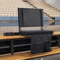 thumbnail image 3 of Chateauy Folding Bleacher Stadium Seat, Thick Padded Chair with Back Support, Shoulder Strap, Hooks and Cup Holder, Black, 3 of 6