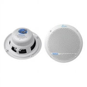 2) LANZAR AQ6DCW 6.5" 360W Dual Cone Marine Boat Speakers Water Resistant White