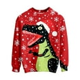 thumbnail image 5 of Wdgfv Unisex Kids Girls Boys Christmas Sweater Animals 3D Graphic Funny Long Sleeve Crewneck Holiday Pullover Sweatshirt Red 3-4 Years, 5 of 5