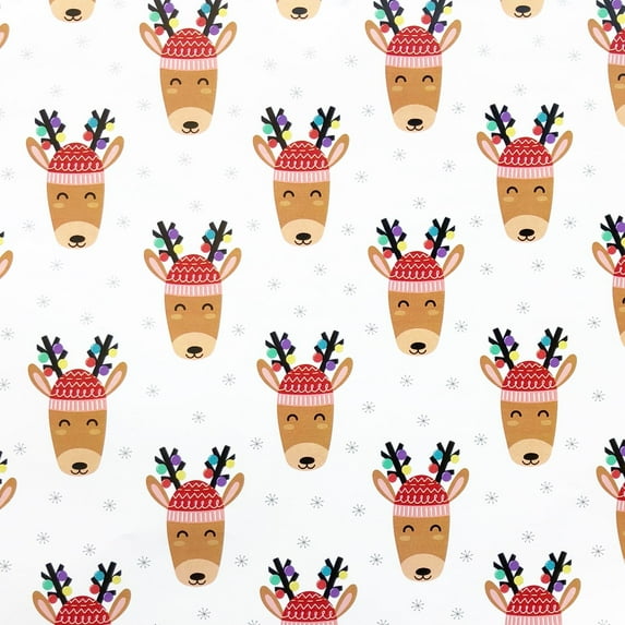 Jillson & Roberts Bulk Gift Wrap, Decked Out Deer, 1/2 Ream 417' x 30"