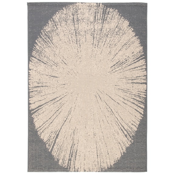 Safavieh Courtyard Lincoln Radiant Indoor/Outdoor Area Rug, Dark Gray/Beige, 5'3" x 7'7"