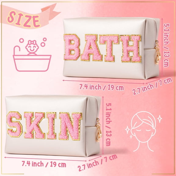 2ooya Cosmetic Makeup Bag Set, Waterproof , Large, 2-Pack