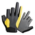 thumbnail image 3 of SunniMix 3 Cut Finger Gloves Finger Protection Non-Slip Breathable Cycling Gloves ens Gray Yellow, 3 of 8