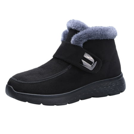 

Ankle Boots for Women Women s Boots Fashion Characteristic Shoes Thick-Soled Mid-Length Boots Ankle Boots Cotton Dress Sandals for Women Black