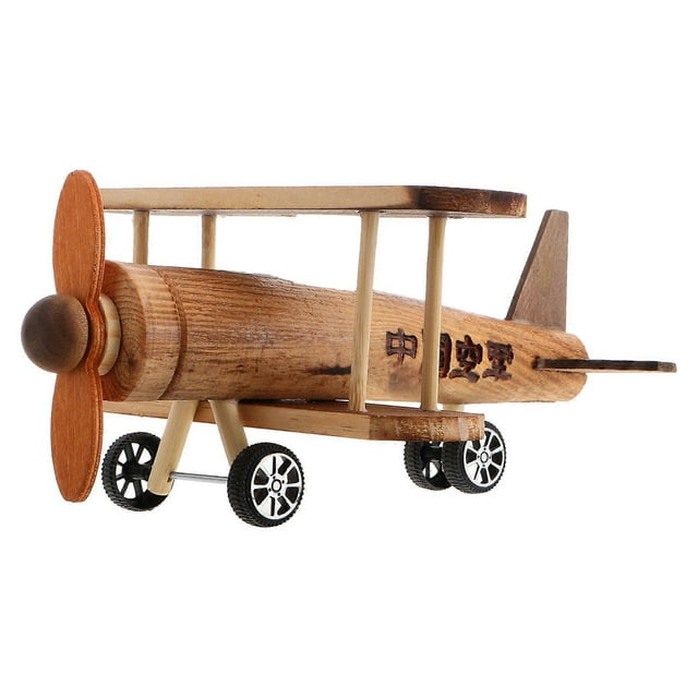 Wooden Airplane Toy for Decoration Retro Wooden Airplane Model Collectible