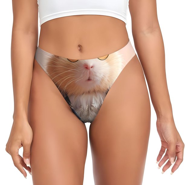Fotbe Cute Mouse In Glasses Tanga Sin Costuras para Mujer con Estampado – Panties Invisibles, Transpirables y Cómodos para Uso Diario-4X-Large