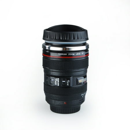 Lense Coffee Cup Coffee Mug / Cup / Thermos Lenscup / Lens Cup Stainless Steel Insulated Tumbler (Modeling 1:1 Canon EF 24-105mm f/4L IS USM Lens Cup 11 Ounce, Black) ()