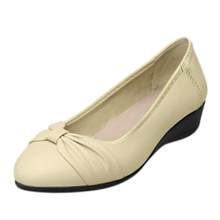 

Sngxgn Womens Comfort Ballet Flats Slip On Shoes Comfortable Pointed Toe Dress Shoes(Beige 7.5)