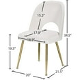 thumbnail image 3 of Meridian Furniture Logan Cream Velvet Dining Chair (Set of 2), 3 of 10