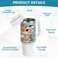 thumbnail image 4 of 40 Oz Car Handle Water Bottle Water Cup Water Bottle Water Jug Coffee Cup Travel Water Bottle Cute Smiling Little Tiger, 4 of 8