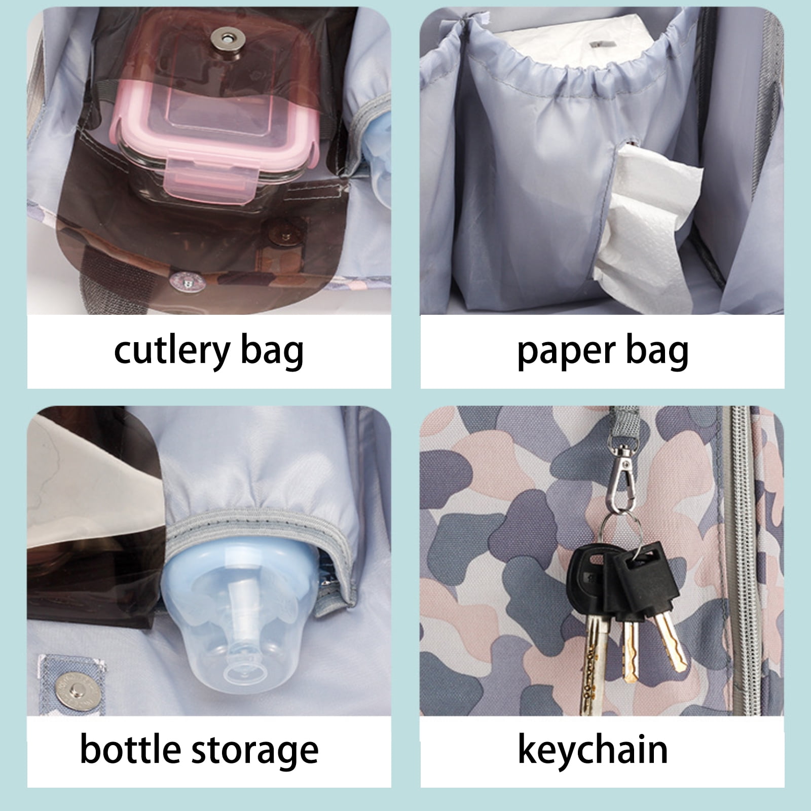 Diaper Bag Tote for Baby Stroller Organizer Bag Convertible Small Diaper Backpack Portable Mommy Bag Daypack for Outdoor