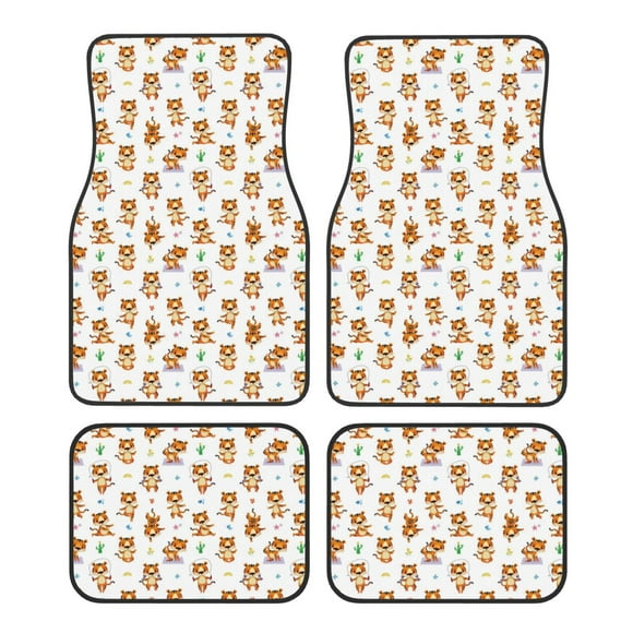 Balery Tigers go in for Sports Juego de 4 Alfombrillas para Auto, Revestimientos de Caucho Resistente, Diseño Antideslizante