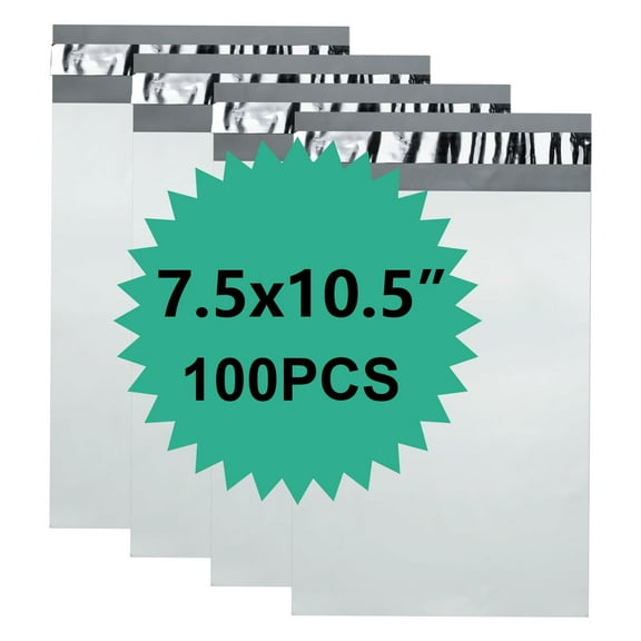 Professional 7.5x10.5 Inch White Poly Mailers - 100Pcs Bulk Self-Seal Shipping Envelopes with Waterproof & Tear-Resistant Protection for Business Packaging
