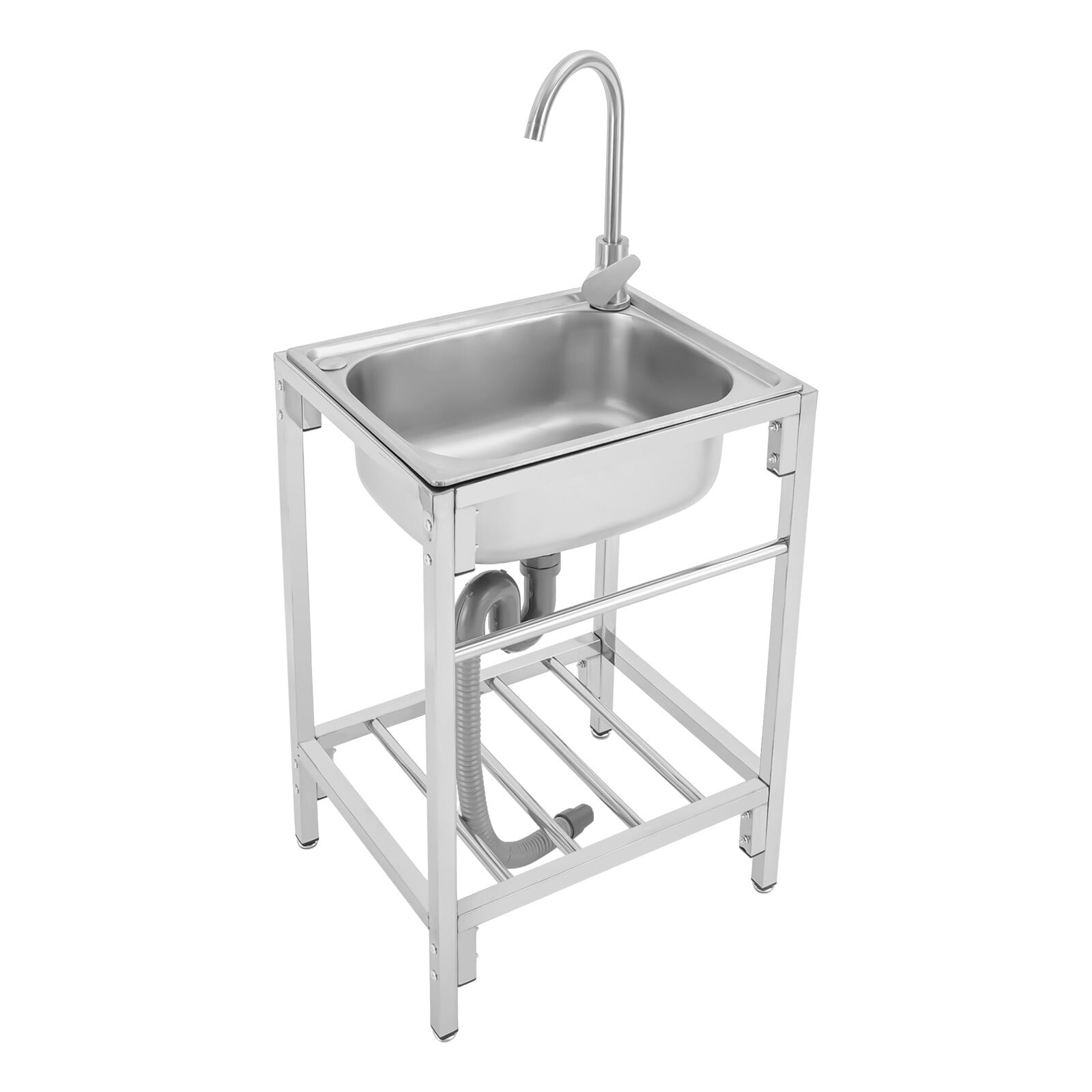 Stainless Steel Single Bowl Utility Sink F/ Laundry Room Bathroom Kitchen