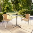 thumbnail image 3 of Flash Furniture 23.5'' Square Aluminum Indoor-Outdoor Table Set with 2 Beige Rattan Chairs, 3 of 13