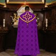 thumbnail image 7 of Medieval Formal Cape, Purple Decorative Printed Wrap, 47.24inch, 7 of 7